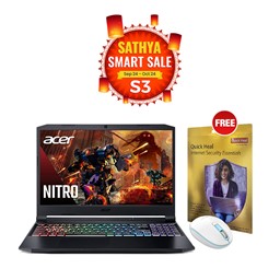 Picture of Acer Laptop NHQEHS1001 Nitro 5 AN515 Ci5 11400H|8GB DDR4|512GB SSD|NV GTX1650 4G GDDR6|Windows 11|15.6 Inch + Quick Heal Internet Security Single User + Mouse
